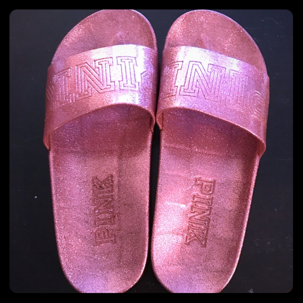 I’m selling the brand Pink slides that are pink.